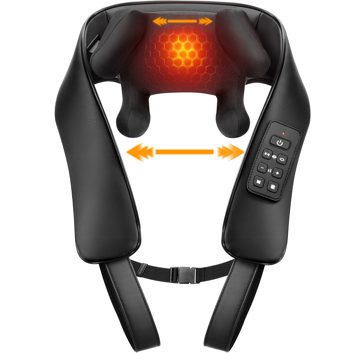 MASGRE U21 Neck & Shoulder Massager | Extra-Wide 6D Kneading, Adjustable Width, Heat Therapy & Cordless Design