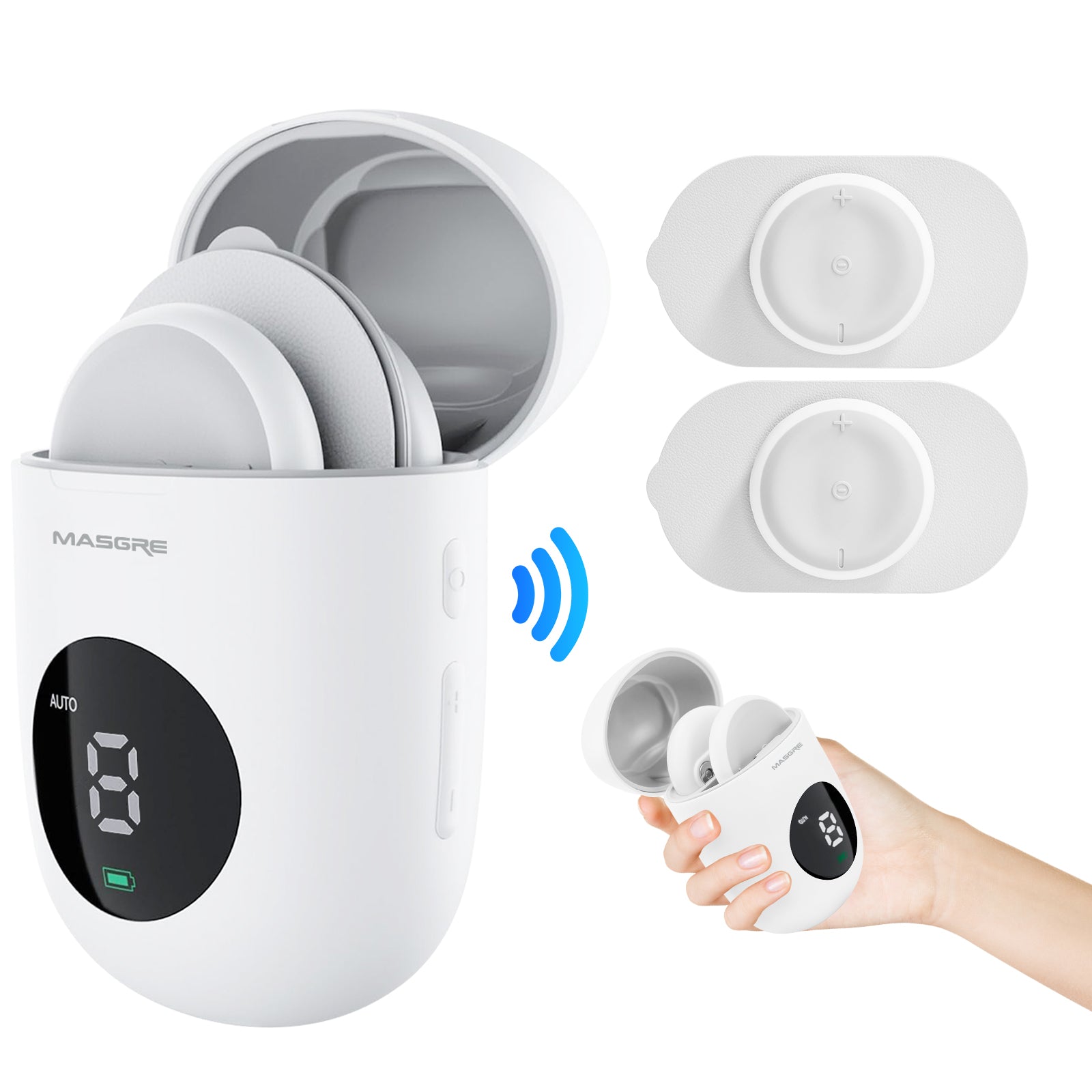 MASGRE EMS TENS Unit Muscle Stimulator for Back Pain Relief, Shoulder Pain Relief, Neck Pain, Sciatica Pain Relief, Nerve Pain Relief Smart Portable Pulse Massager EMS Low-Frequency Pulse with Rechargeable Multi Neck and Shoulder Massage for Improvement