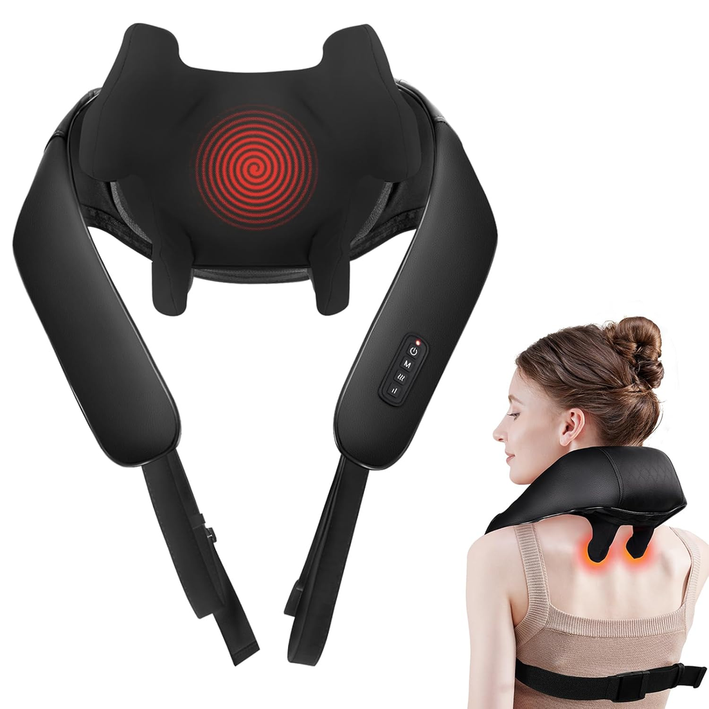 6D Deep Tissue Neck & Shoulder Massager with Heat – Hands-Free, Cordless | MASGRE U22