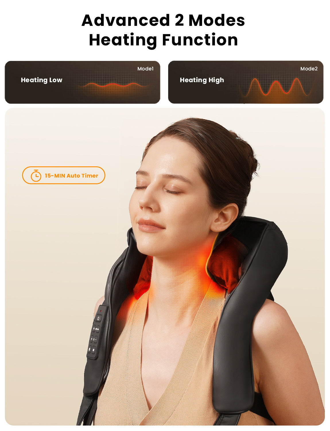 Neck Massager with Heat – MASGRE U21 Cordless 6D Shoulder Massager with Adjustable Width & 6 Nodes – Extra-Wide Design for Broader Shoulders – Fits More Body Types – Gift for Men & Women
