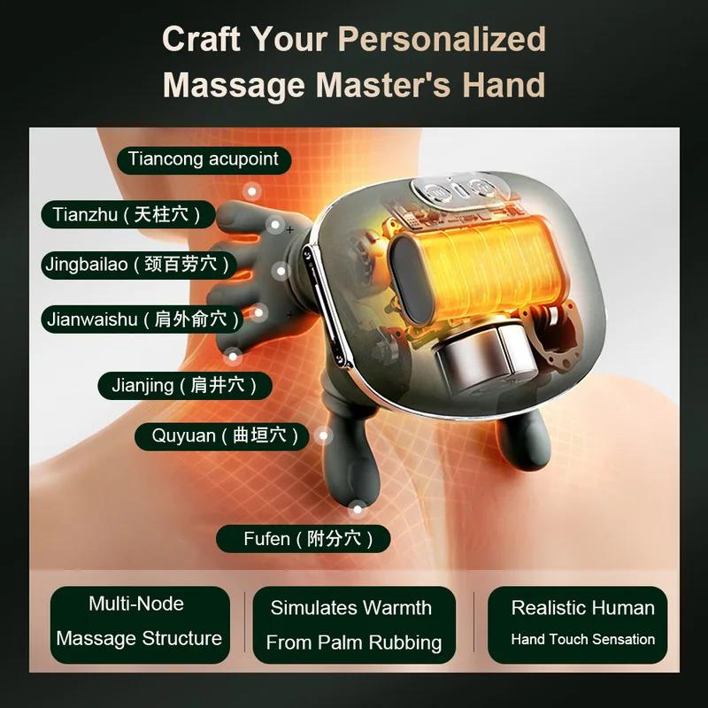 Neck Massager, Neck and Shoulder Pro,N7 Master Hand Shoulder and Neck Massager Cervical Massager,Electric Masajeador en Forma de Mano, Real Hand Massagers for Muscles, Like Fingers