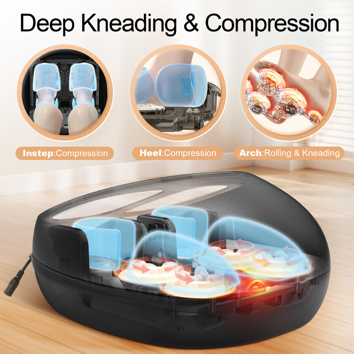 MASGRE F8 Foot Massager with Heat | FSA/HSA Eligible Deep Kneading, Air Compression & Shiatsu Therapy for Pain Relief