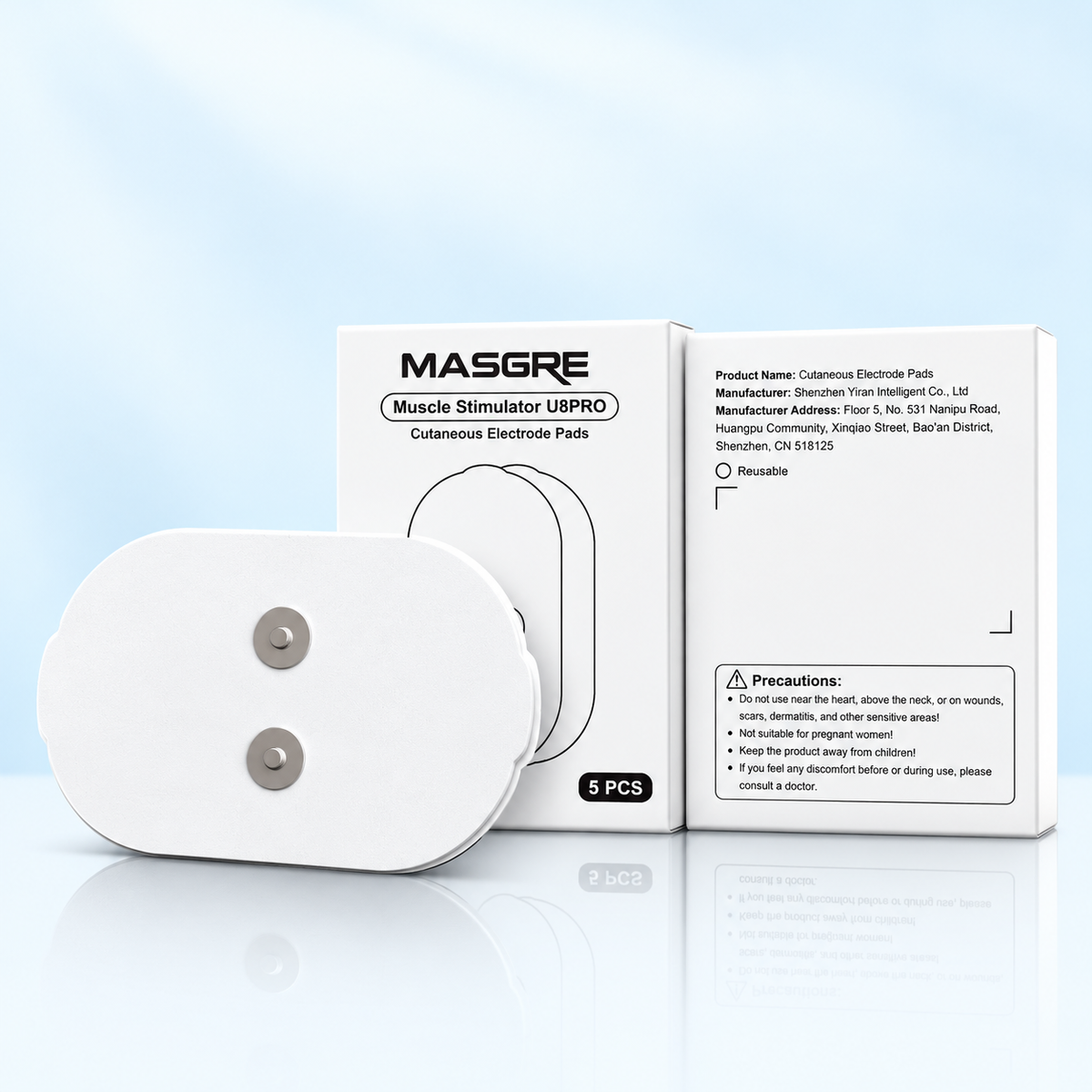 MASGRE Adaptive Hydrogel Electrode Pads – 10 Pack